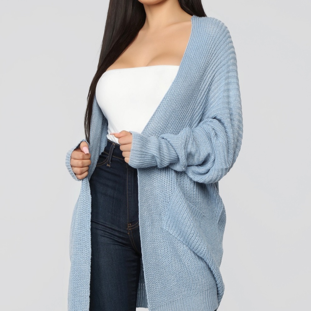 Reserved For You Cardigan - Dusty Blue